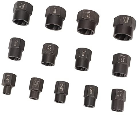 Leapiture 13-teiliges Bolzenmuttern-Entferner-Set, professionelles Bolzenmuttern-Ausdreher-Set, Stahl-beschädigtes Schraubenausdreher-Set mit Aufbewahrungsbox, stabil für