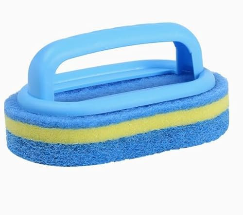 Handheld-Pool-Scheuerbürste, Poolreinigung, Scheuerschwamm-Pad, Badezimmerreinigung (groß, blau)
