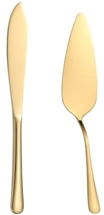 Ujjdwiurgh Juego de Corte de Pastel para Bodas, Juego de Cuchillo y Servidor para Pastel, Juego de 2 Piezas para Servir Pastel de Pastel de Diseño Clásico, Apto para Lavavajillas,B