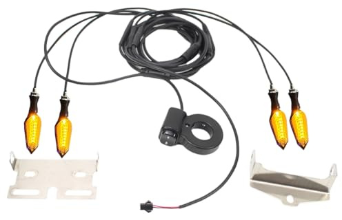 Breeshy Blinker für Elektrofahrräder, E-Bikes, 36 V, 48 V, 52 V, 72 V, Wasserdichtes Kabel, LED, Blinkend, V04-36-72 V