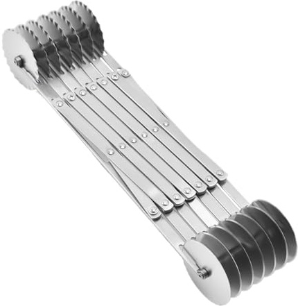 Tagliapasta Regolabile | Ruota Acciaio Inox Per Pizza/Ravioli (3/5/7 Ruote, 31.5cm) | Lame Precisione Con Bloccaggio - Per Dolci/Salati, Cakes, Lasagne, Cucina Professionale