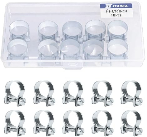 JTAREA 26-28MM Mini Schlauchschellen Verstellbar Kraftstoffeinspritzung Gelenkbolzenschelle Benzinrohrschellen Klein Schlauchklemmen für Kraftstoffleitungs Auspuffrohr Benzinrohr