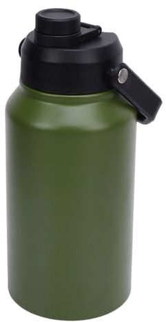 Oreilet Botella Agua Aislada, 3L 316 Taza Termal Viaje Acero Inoxidable Fitness Gimnasio Deportivo, Frasco Copa Agua para Viajar Escuela Senderismo Gimnasio, Frío 48h Hot 24h (Verde oliva)