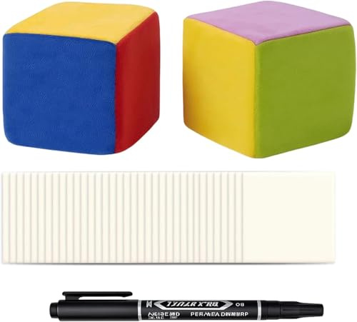 UxuoQxa 42 Stück DIY Lernspielzeug, 2 Würfel mit Einstecktaschen und 40 Blätter, spielwürfel, Pädagogisches Spielzeug für Kindergarten und Vorschule, großer würfel, Gruppenspiele, Kreatives Lernen