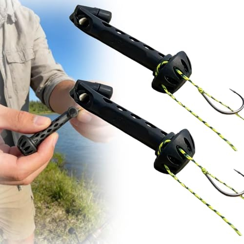 Introti Magnetisk flugträdare för flugfiske, handsfree tippet gängverktyg, enkel rigg för små flugor och krokar, kompakt fisketillbehör för de flesta flugstilar, snabb knut hjälp