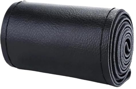 Auto Abdeckung Für E46 Lenkradbezüge Leder Autoprodukte Flechten Lenkradschutzbezug Zubehör(Style 1 Black)