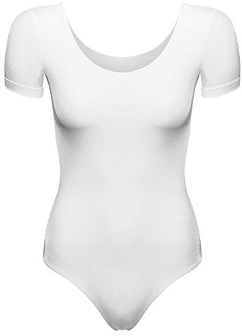 Arabesque Kurzarm Lycra Damen Ballettanzug Body Leotard Dance Trikot Turnanzug Carmen
