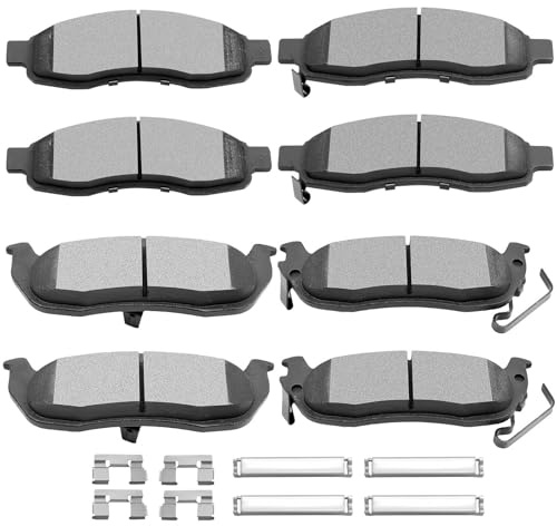 SCITOO Ceramic Front Rear Disc Brake Pad Set fit for 2004-2006 for Infiniti QX56, 2005-2006 for Nissan Armada, 2004 for Nissan Pathfinder Armada, 2004-2007 for Nissan Titan