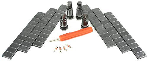 Praktisches Set 4x Aluventile Anthrazit + 480g Auswuchtgewichte + 1x Ventildreher +4x Ventileinsätze