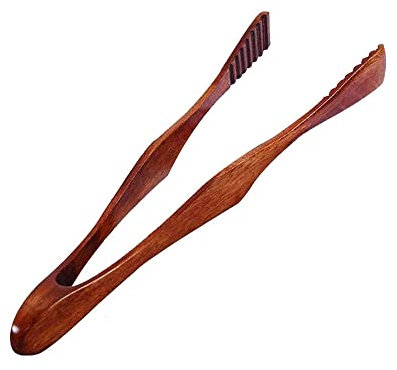 Ziyero Profi Grillzange aus Holz Natürlichen Holzs Lebensmittel Clip Holz Küchenzange Buffet Zange Langlebig, Umweltfreundlich, Geeignet für Küche, Camping, Grill, Buffet, Restaurant Usw —Braun