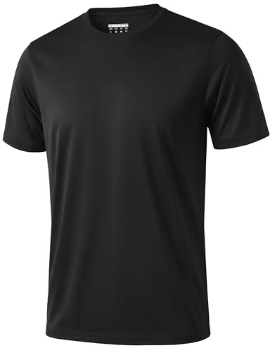 KEFITEVD Mens Athletic Sun T-Shirts Lightweight Shirts UV Protection Clothing for Men Outdoor Hiking Shirts Gym Shirts Sports Shirts Black