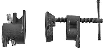 kwb Morsa a vite per tubo, 2 pezzi, per tubi in acciaio, doppio raccordo da 1/2, per incollare/fissare piastre da tavolo, forchette e grandi pezzi di lavori, morsetto per corpo