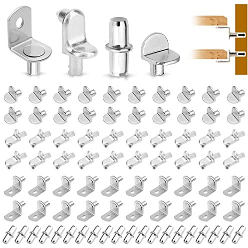 Einlegeboden Halter, 80 Stücke Regalbodenträger, 5mm Regalbrett Halterung Kit Für Schränke, Möbel, Regalstützen (4 Größen)