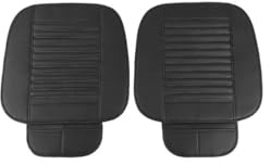 zipelo 2 Pack Car Seat Covers for Front Seats, Breathable Leather Cushion Protector, Anti-Slip Driver Seat Padded with Storage Pockets, Universal Auto Interior Decoration for Most Vehicles (Black)