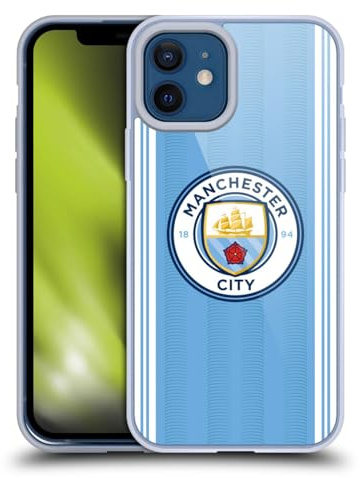 Head Case Designs Officially Licensed Manchester City Man City FC Home 2023/24 Badge Kit Soft Gel Case Compatible With Apple iPhone 12 / iPhone 12 Pro