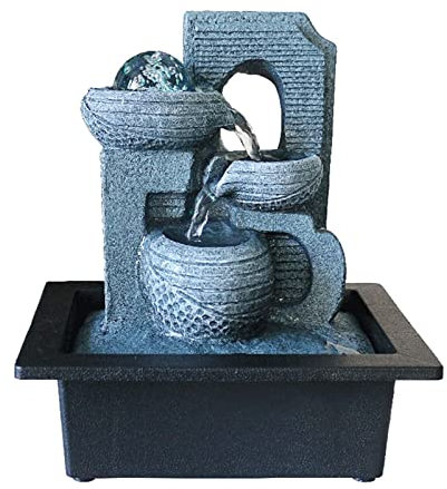 Fuente/Fuente de Interior Decoración de fuente de escritorio de agua corriente minimalista moderna, decoración de sala de estar for el hogar, mesa, decoración de bolas de agua Fuente Decorativa