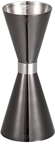 QUARKZMAN Cóctel Jigger, 1oz/1.5oz Chupito Vaso Medidor Taza, Inoxidable Acero Cóctel Jigger Medidor Copa Barra Kit para Vino Bebida Cóctel, Negro Oro