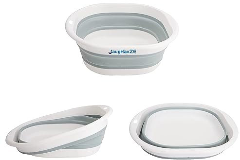 Collapsible Washing Up Bowl,Portable Foldable Wash Basin for Kitchen,Camp,Travel,Square Camping Sink (Gray, 4L or 6L)