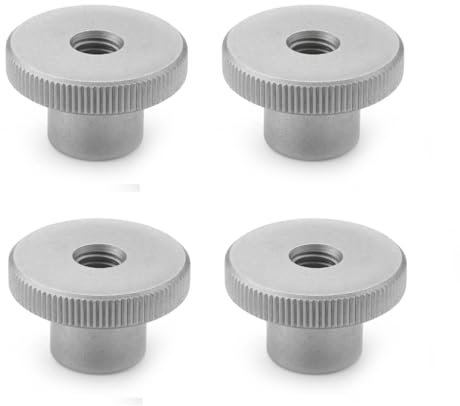 Ganter Normelemente | Écrou moleté haut - DIN 466-M6-NI | Filetage: M6 | Acier inoxydable | 4pcs