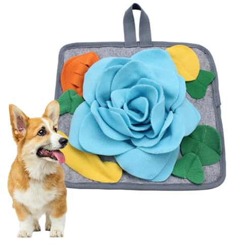 Snuffle Mat for Dogs,Dog Feeding Mat,Food Sniffing Feeding Mat,Puppy Slow Feeding Training Mat,Washable Interactive Dog Toy,Encourages Natural Foraging Skills for Puppy Small Dogs Pets (Blue)