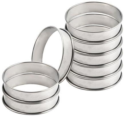 JVHLOV 8 Pezzi Versatili Stampi Da Cucina, Rotondo Teglia antiaderente per muffin, Riutilizzabili Stampi, per Torte, Biscotti, Bagel, Muffin
