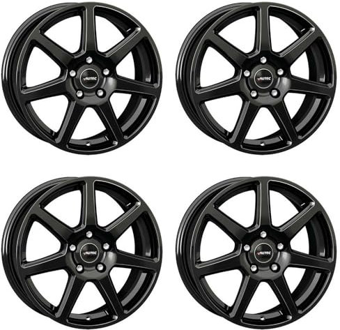 4x AUTEC Felgen Alufelgen TALLIN ECE 6.0x15 ET43 5x112 Schwarz kompatibel mit VW Golf VII Touran Golf VIII Golf VI Caddy Jetta Golf V