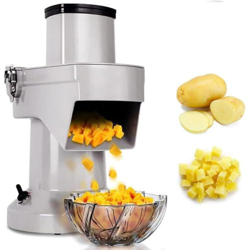 UPWONEC Slicer Di Frutta Vegetale Elettrica, Robot Da Frutto Automatico, Taglio A Fette Di Verdura Elettrica A Spessore Regolabile Da 1,5-4 Mm, 3 Su 1 Slicer Di Patate Multifunzionale