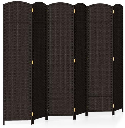 GIANTEX Paravent Raumteiler innen Trennwand Sichtschutz 6 teilig 240 x 170 cm Raumtrenner klappbar Spanische Wand Holzrahmen freistehend Stellwand mit handgewebter Textur Room Divider Privatschutz