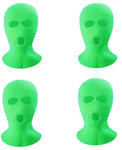 HFHungkeong 4Pcs Warme Vollgesichtsmaske mit 3 Löchern Atmungsaktiv, Winddicht Gestrickt Sturmhaube für Erwachsene Männer Frauen, Skimaske für Fahrradfahren,Halloween Gruselmützen Dekor