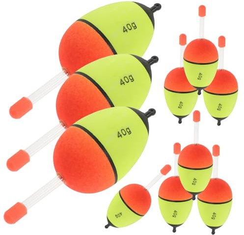 WHAMVOX 10pcs Glow Stick Fishing Bobbers Large Bulb Eva Foam Floats Night Fishing Floats for Sea and Freshwater Anglers