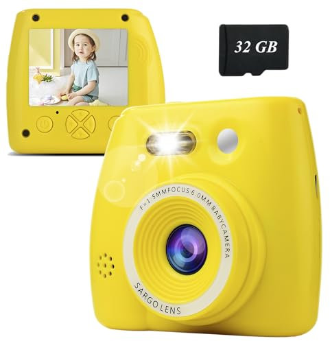 Felis Kinderkamera 1080P, 2,0-Zoll-Bildschirm, 16GB Speicherkarte, USB Wiederaufladbar, Selfie, Digitalkamera Kinder für Geburtstagsgeschenk Weihnachten Schulgeschenk