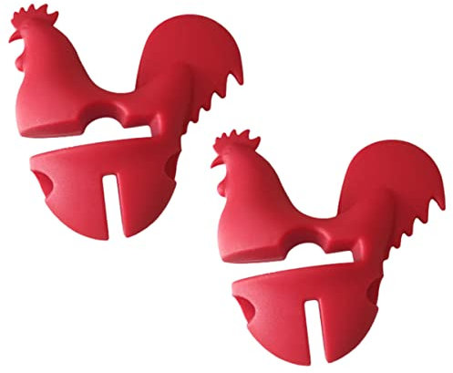 SHOWERORO 4pcs Cookware Lids Rooster Pot Lid Lifter for Frying Pan Splash Stopper