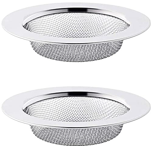2 Pack Tomario Stainless Steel Kitchen Sink Strainer, Standard Sink Drain Protector Hair Catcher for Kitchen Bathroom Shower Kitchen Dishwasher Safe (External Diameter 11.5cm, Inner Diameter 7.5cm)