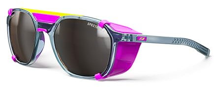 Julbo Slack Cover Mountain Sunglasses - Blue/Pink Frame - Brown w/Silver Mirror Lens (Spectron 4)