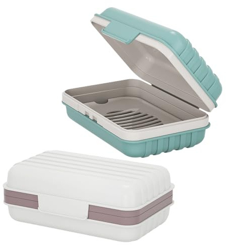 FDGGT Paquet De 2 Porte-Savon Portable, Porte-Savon De Voyage, Porte-Savon Étanche, Porte-Savon De Vidange, Fournitures De Salle De Bain