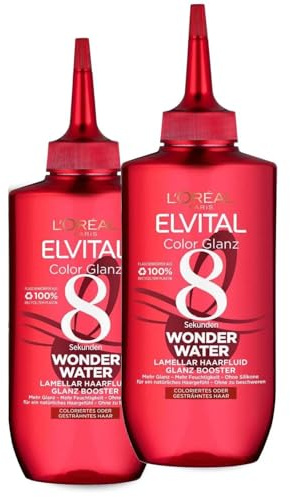 2-pack L'ORÉAL – ELVITAL Color glans 8 sekunder Wonder Water Lamellar hårvätska 2 x 200 ml
