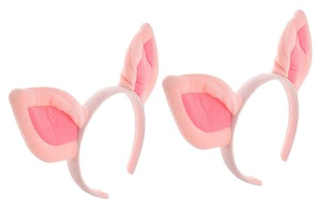 VICASKY 2 Stück Schweineohren Haarreif Weiches Stoff Stirnband Süßes Cosplay Party Zubehör Für Damen Und Mädchen Bequemes Ohren Haarband Für Karneval Und Fasching