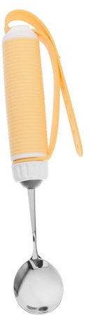 WRITWAA Cuillère Adaptive Acier Inoxydable Anti-dérapante Avec Manche Ajustable Pour Personnes Âgées Et Malades Ustensiles De Repas Ergonomiques Pour Mains