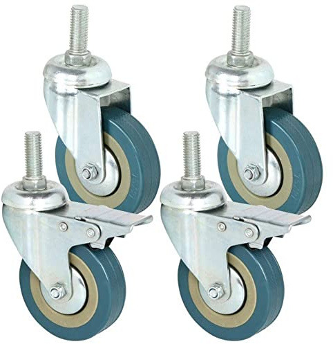 Lenkrollen-Set, 4-teilig, robuste 75-mm-Lenkrolle mit Bremse, Trolley-Rollen for Möbel, robuste Rollen