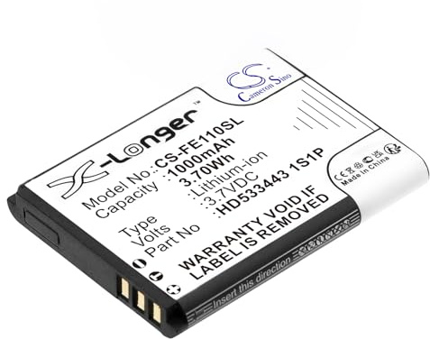 TECHTEK Batteria 1000mAh compatibile con [Fiio] E11, per [Technaxx] Musicman BT-X1, Musicman MA Soundstation sostituisce HD533443 1S1P FBA