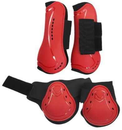 Aymzbd 4 Pferdesehnenschützer, Vorne Und Hinten Offen, Bequem, Verstellbar, Zum Springen Und Reiten, XL