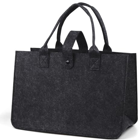 Dawumin Filztasche Einkaufstasche, Filztaschen Shopper, Faltbar Filzkorb, Tragetasche Shopping Bag, Tasche Filz zur Einkaufen, Ausgehen, Aufbewahrung, Reisen, Picknick