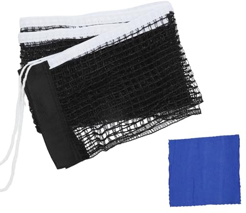 APOMOONS Rete Ping Pong da Tavolo Ricambio, Rete da Ping Pong Accessori da Tavolo, Pieghevole, con Panno Blu per Interni Ed Esterni 170 cm Nero