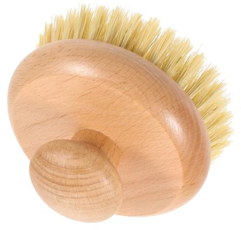 LOLIPPYY Spazzola per Bagno Manico in Legno di Faggio, Spazzola per Massaggio alla Schiena Portatile, Setole Naturali di Agave, Esfoliante Corpo per Pulizia Profonda in Doccia
