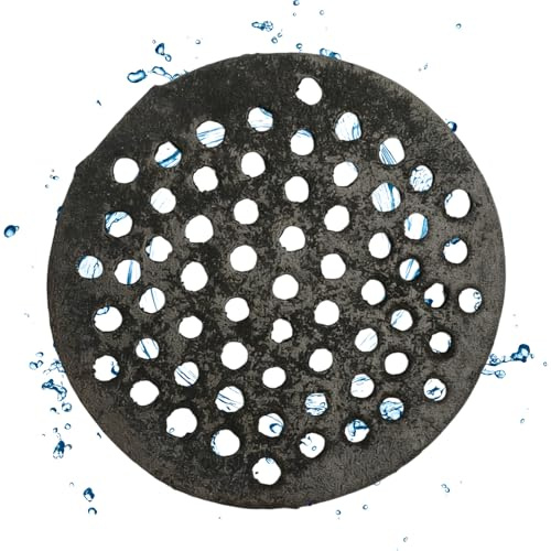 Mppchhn Garage Floor Drain Cover | 7-Inch Round Grate Cast Iron | Garage Drain Strainer Replacement | for Balcony Garden Lawn Yard Driveway Pathway