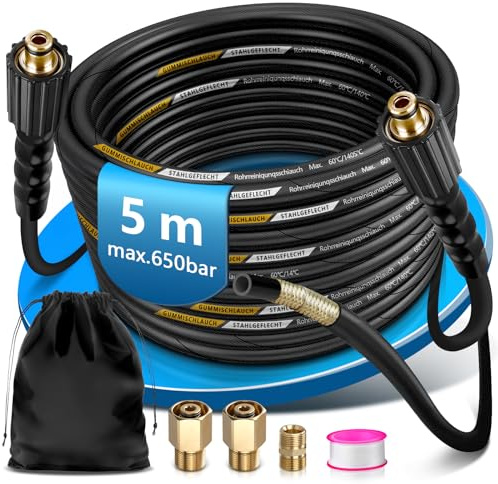 XIIW Sonda Sturatubi Tubi 5m Compatibile con Kärcher HD/HDS Easy!Lock TR22