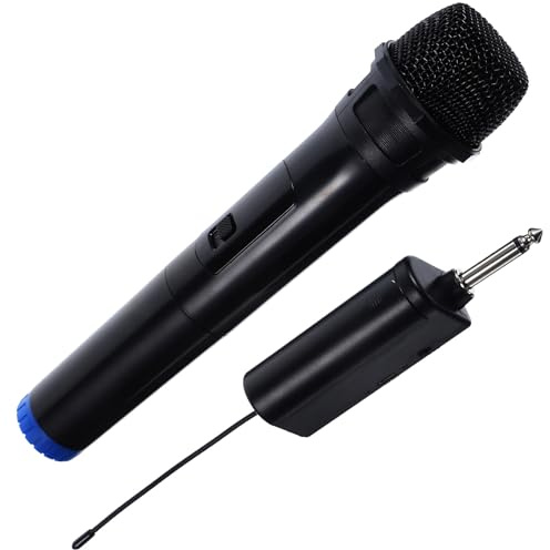 STOBAZA Microfono Wireless Portatile per Canto, Set Nero, 100hz-20khz | Suono Chiaro, Segnale Stabile, Uso Semplice, Plastica Leggera, per Palco e Ktv, Confezione Singola
