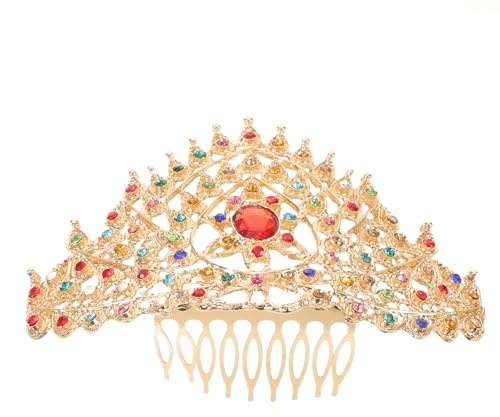 CLISPEED Goldene Haarschmuck Krone Für Damen Traditionelle Thailändische Haaraccessoires Mit Antike Braut-tiara Für Hochzeit Und Geburtstagsfeiern
