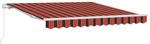 Generico Tenda Retrattile Rigato Arancione e Marrone 300 x 250 cm,Prato e Giardino,Vita all'aperto,Tende da sole-3329937