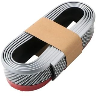 Alettoni Laterali Estensioni Auto Universale Paraurti Anteriore Labbro In Fibra Di Carbonio Protezione In Gomma Striscia Spoiler Gonna Laterale Antigraffio(D silver)